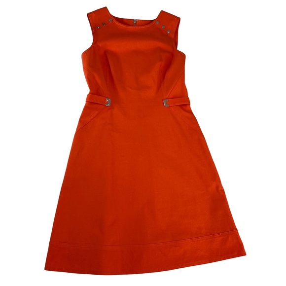 New Julia Jordan Orange Structured Halter Pencil Dress Sz 4 Zip In The Back. - Picture 9 of 15